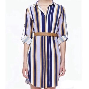 Halston Heritage Striped Fuji Silk Shirtdress 4